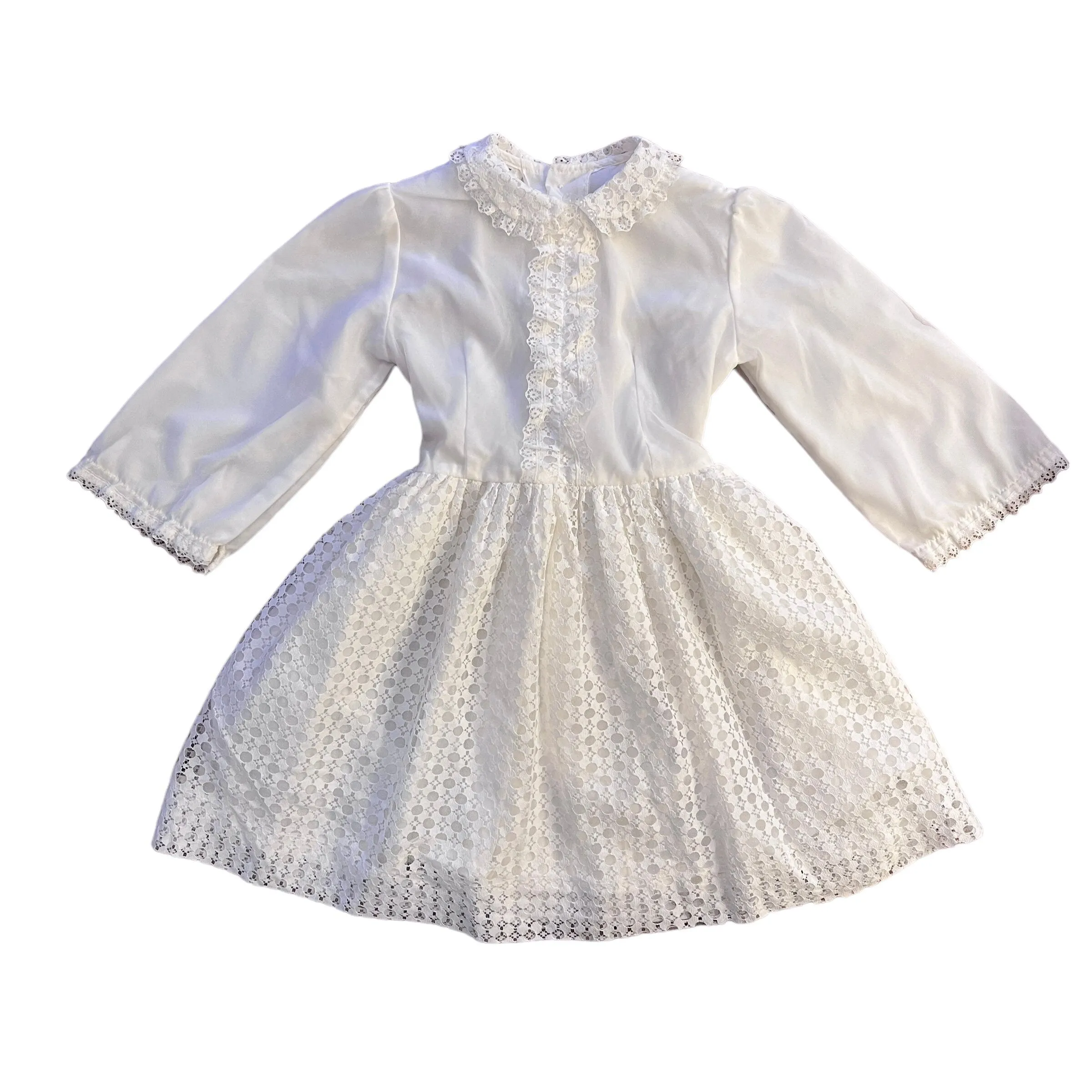 1960's White Lace  Dress / 4-5Y