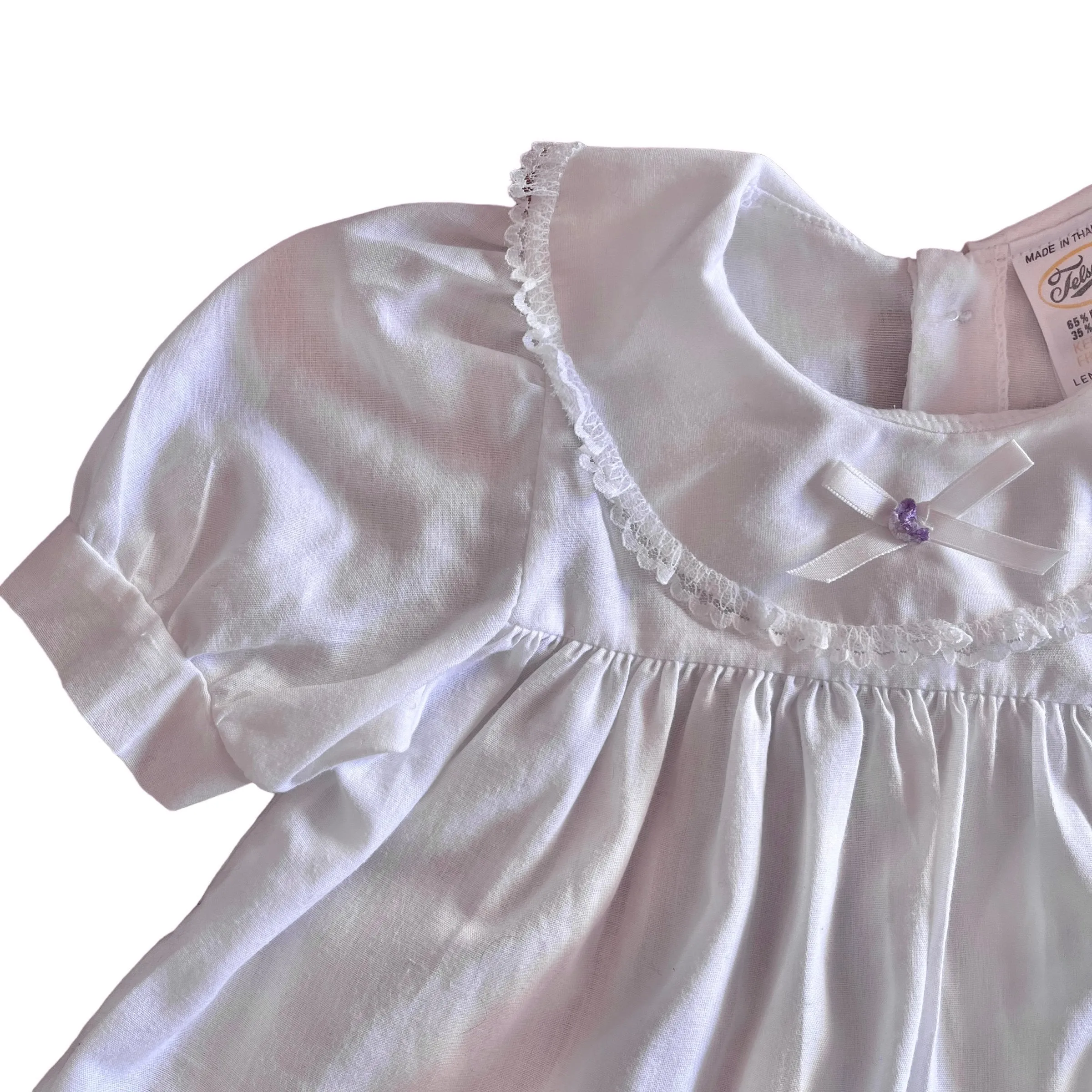 1980s  Frilled White  Dress / 9-12 Months