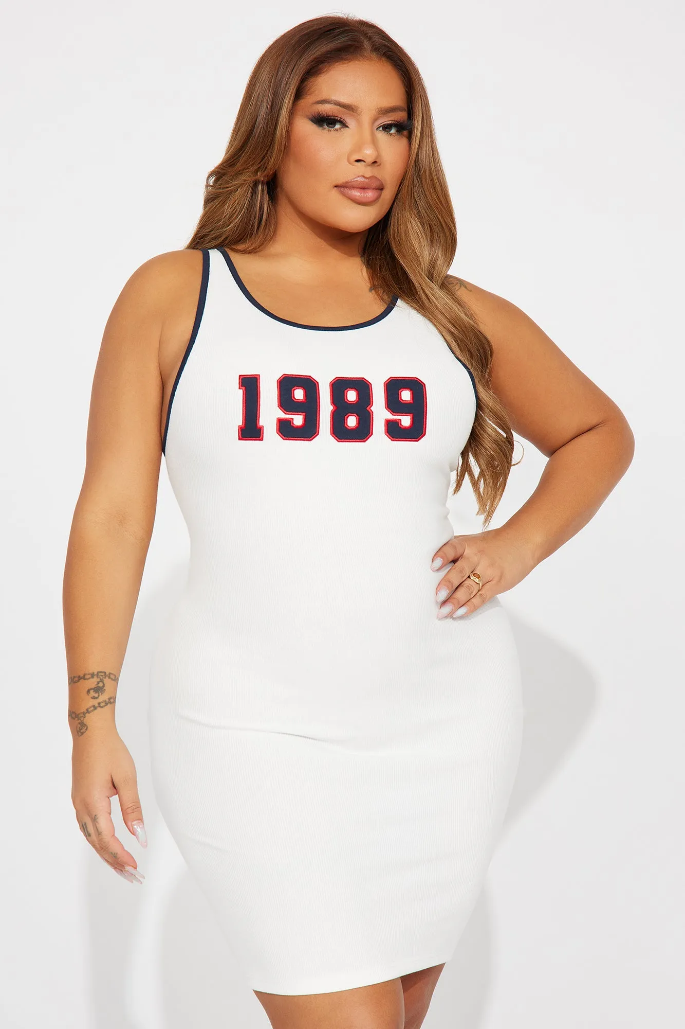 1989 Tank Mini Dress - White