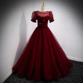 A Line Red Long Prom Dresses SH201