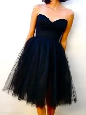 A Line Short Navy Blue Prom Dresses,Short Navy Blue Homecoming /Graduation Dresses