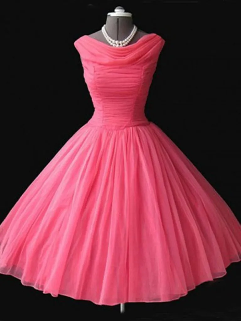 A Line Turquoise/Coral Chiffon Short Prom Dresses, Turquoise/Coral Homecoming Dresses