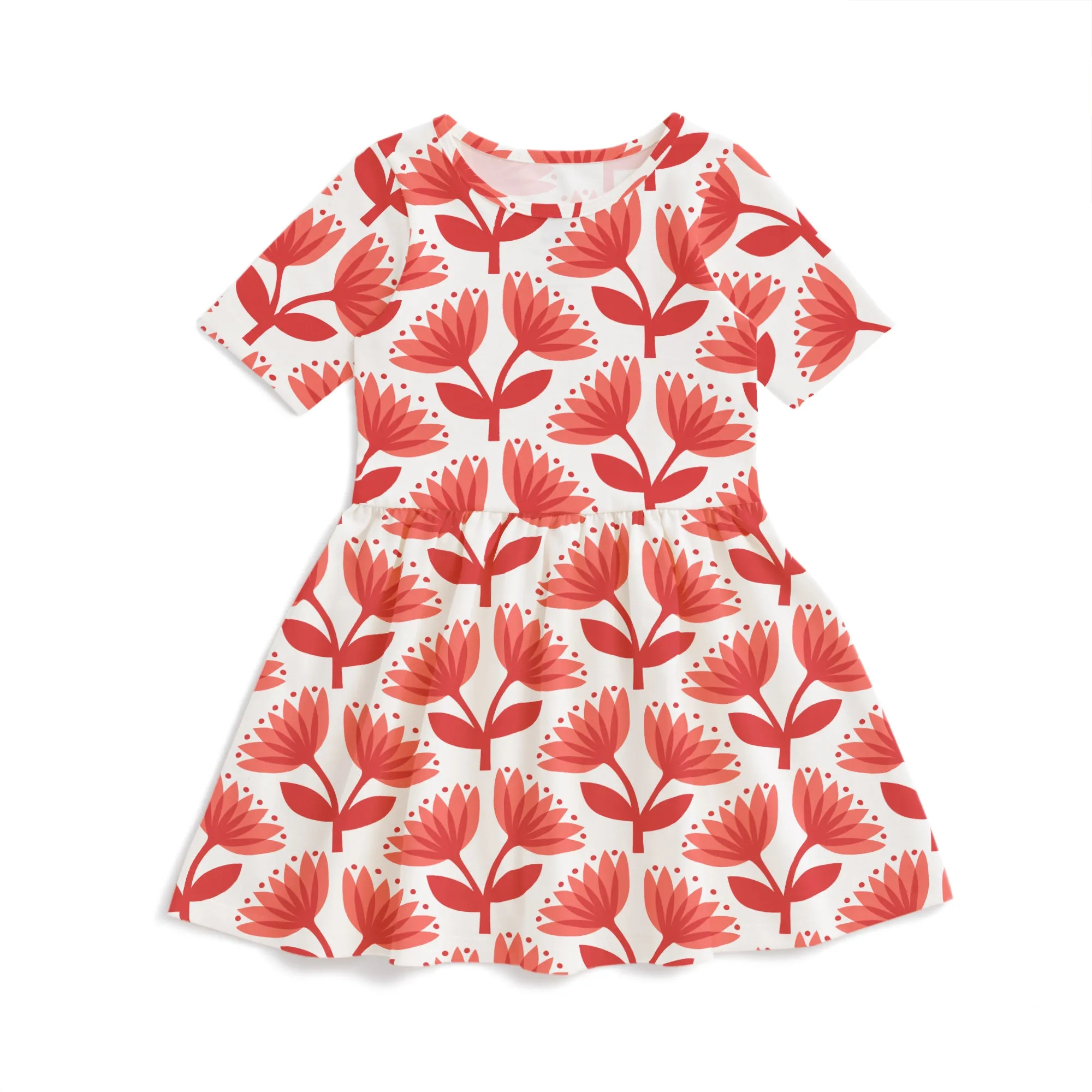 Alberta Dress - Lotus Floral Red & Coral