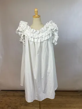 Alexander McQueen White Ruffle Dress (L/IT48)