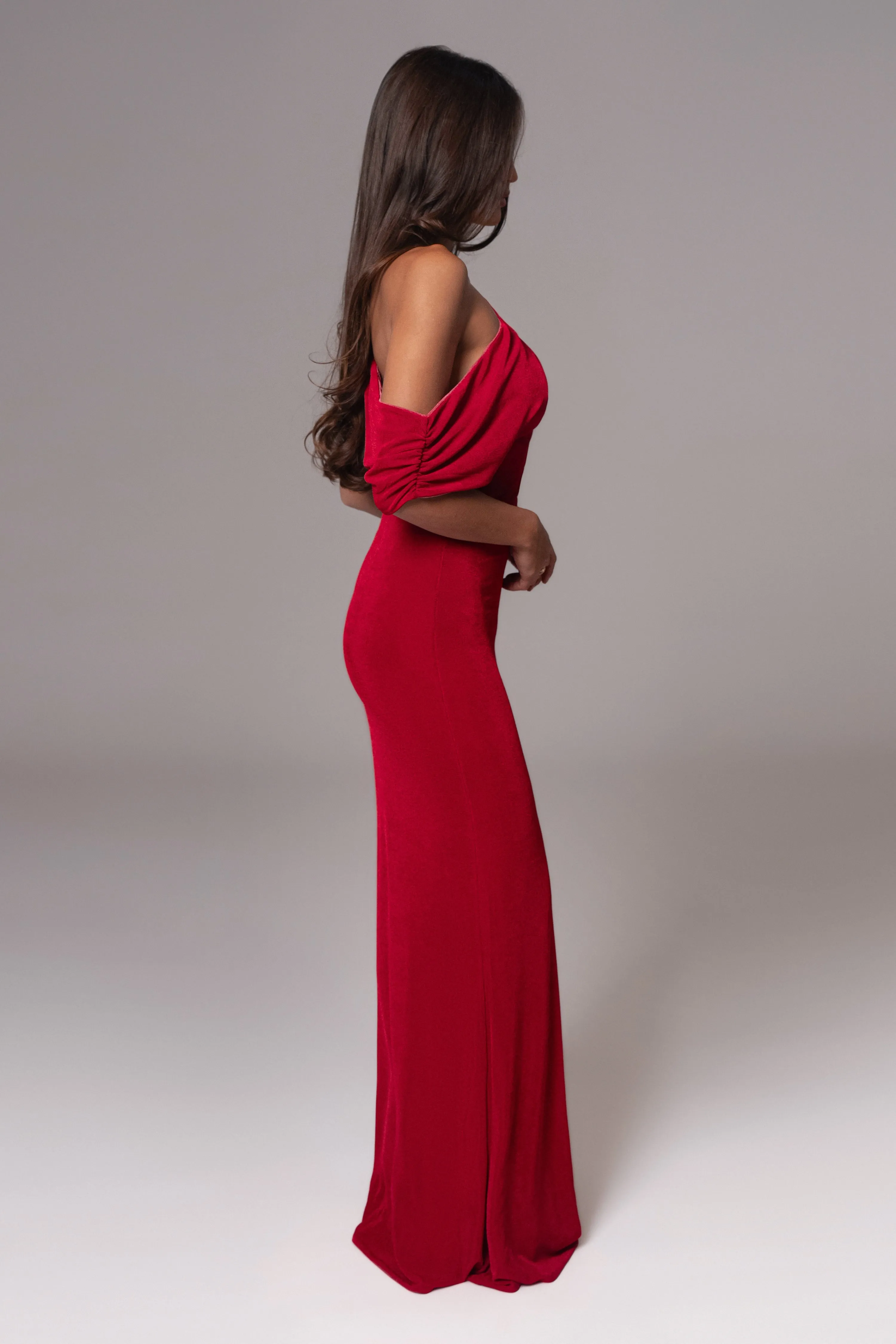 Berry/Red Classic Elegance Reversible Maxi Dress