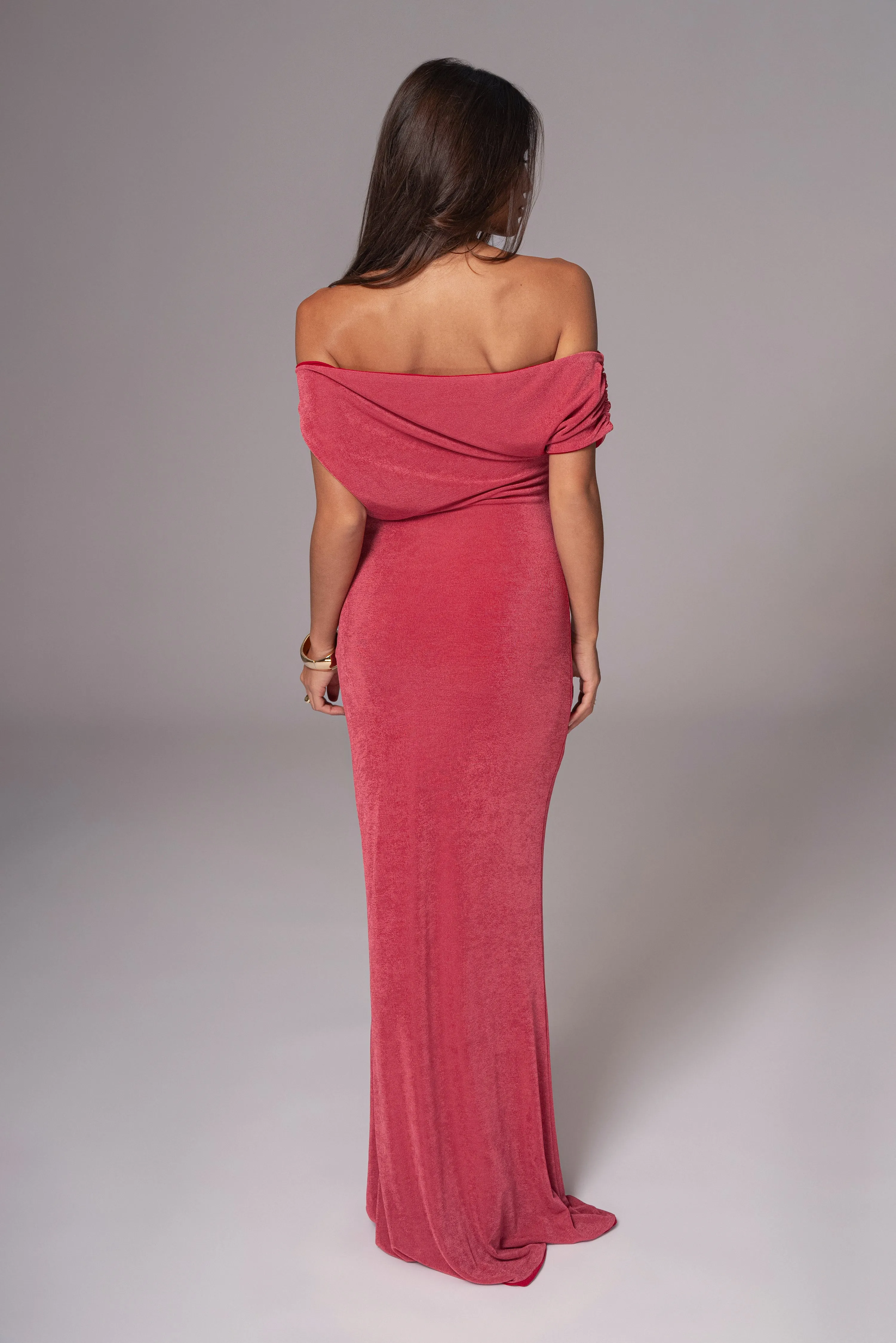 Berry/Red Classic Elegance Reversible Maxi Dress