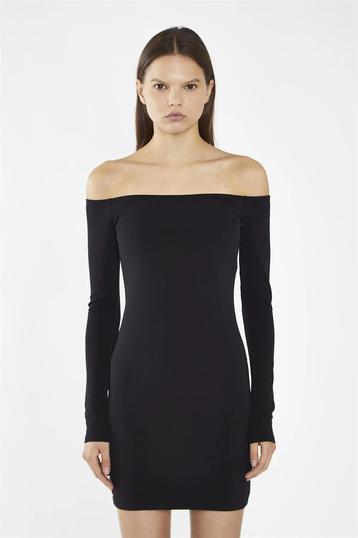 Black Bardot Mini-Dress