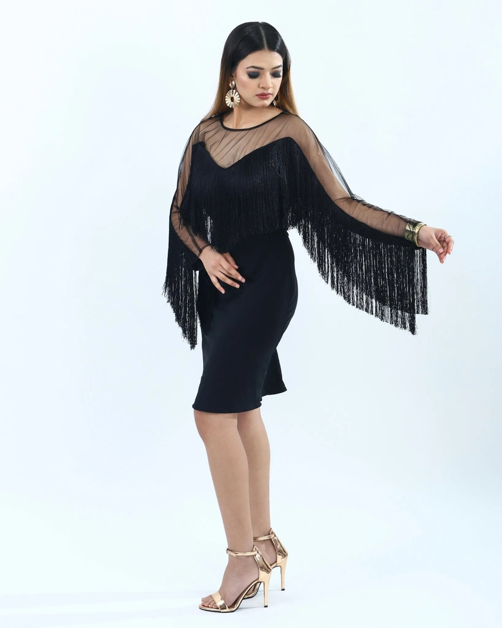 Black Fringe Dress