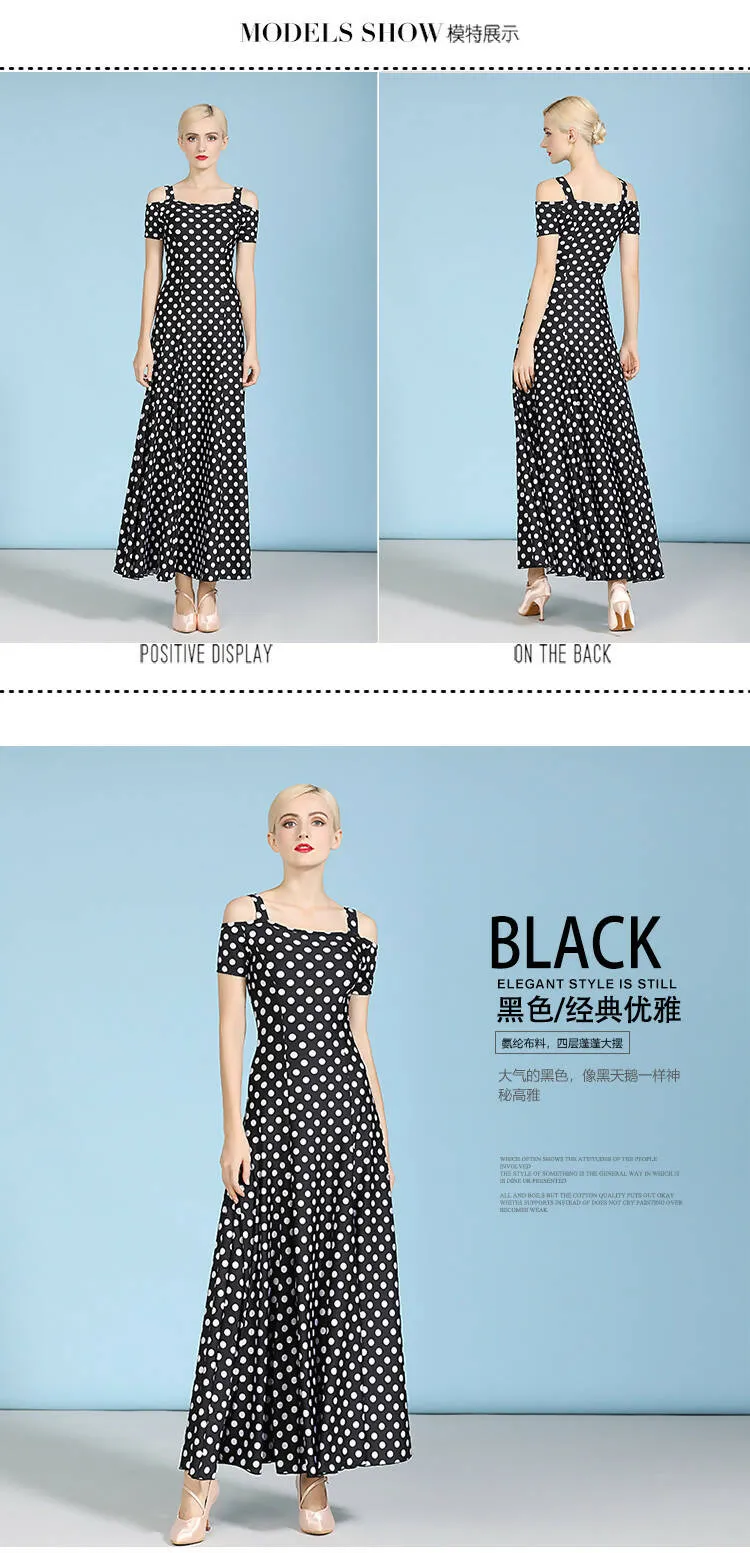 Black/Blue/Red/Pink Polka Dot Standard Dress | 9068