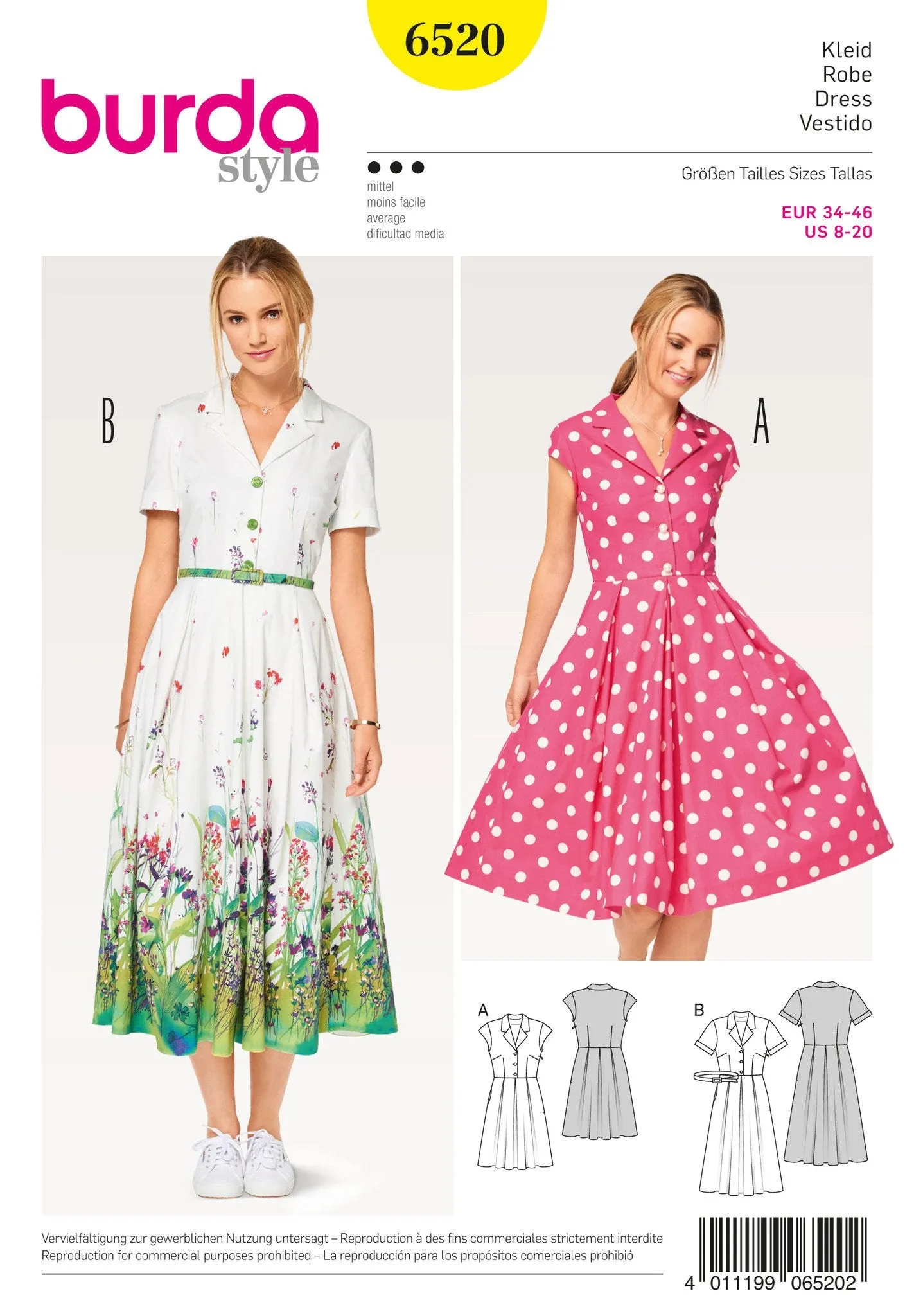 Burda 6520 Misses’ Dress, Blouse and Skirt pattern