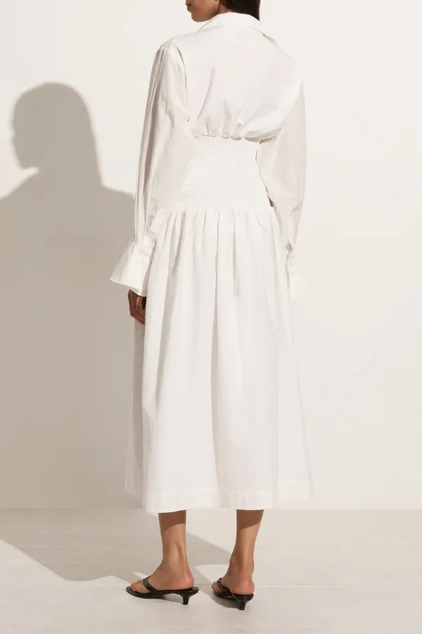 White Cervo Midi Dress - Elegant & Versatile