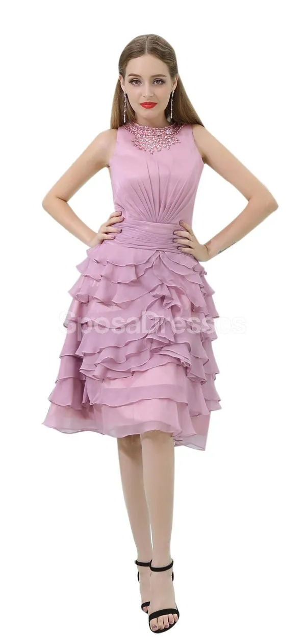 Chiffon Pink Ruffles Cheap Homecoming Dresses Online, Cheap Short Prom Dresses, CM803