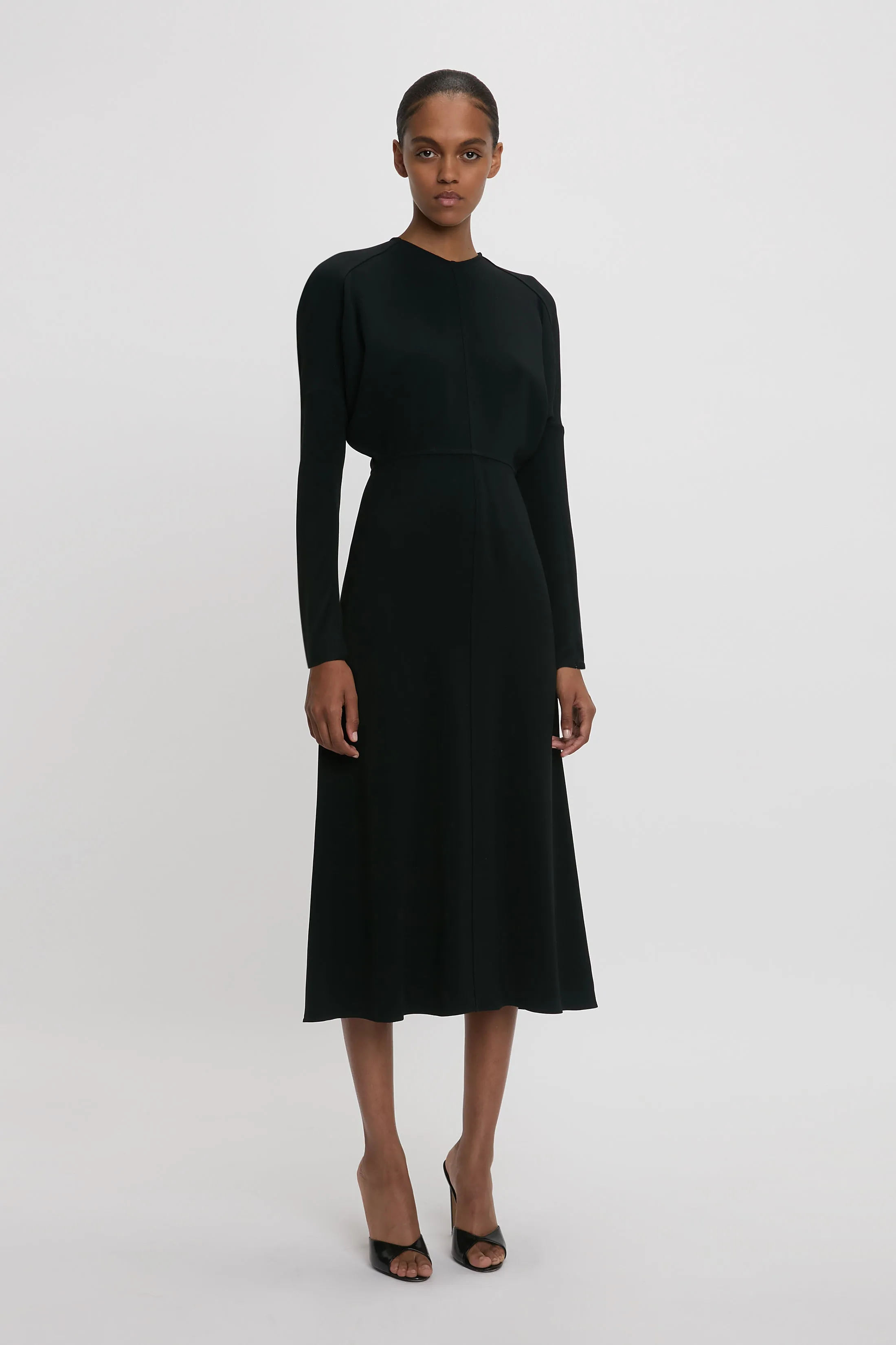 Dolman Midi Dress in Black