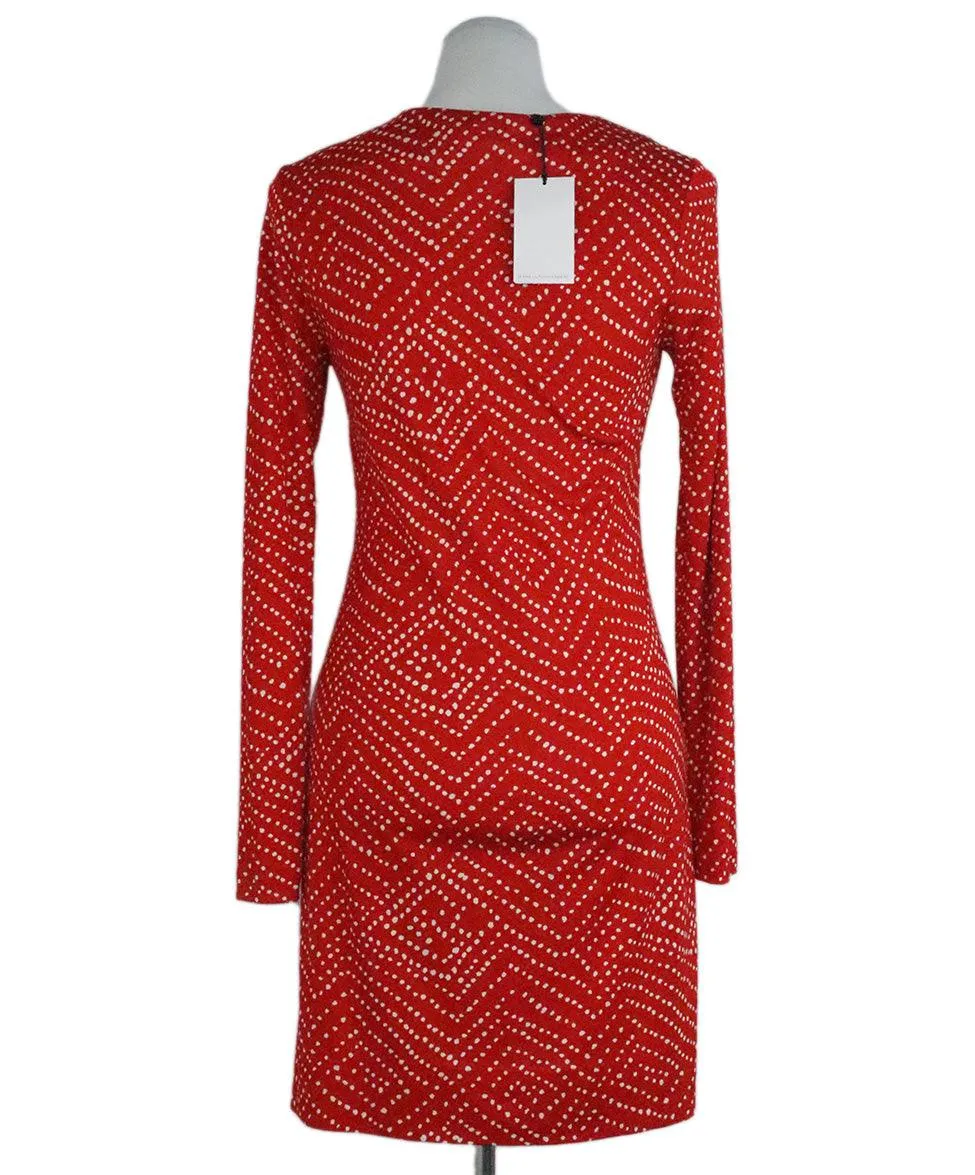 DVF Red & White Polka Dot Dress sz 4