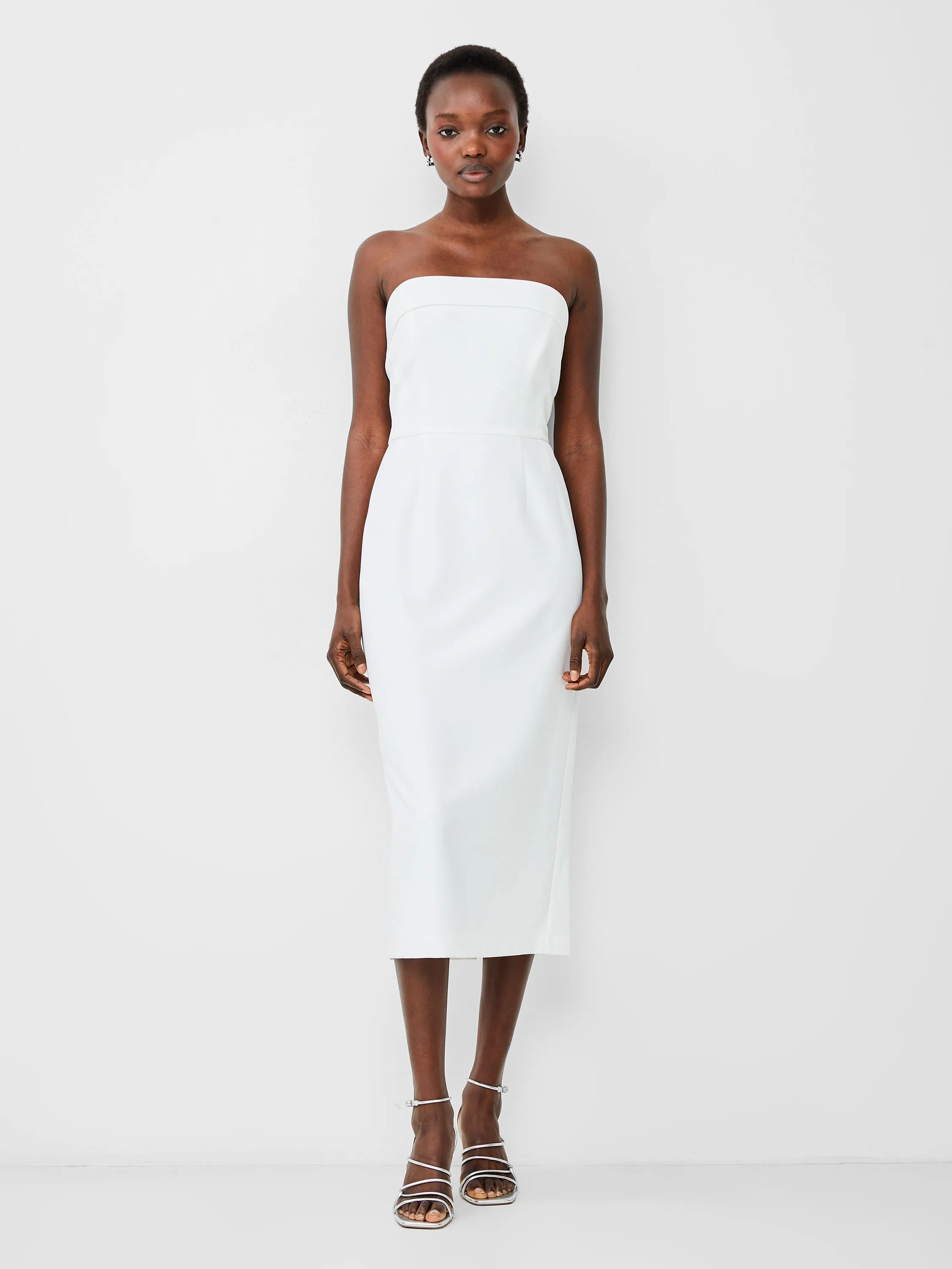 Echo Crepe Strapless Midi Dress