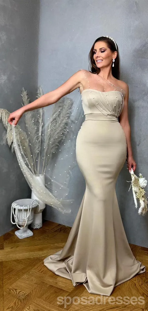 Elegant Mermaid Sweetheart Maxi Long Wedding Guest Bridesmaid Dresses,WG1718