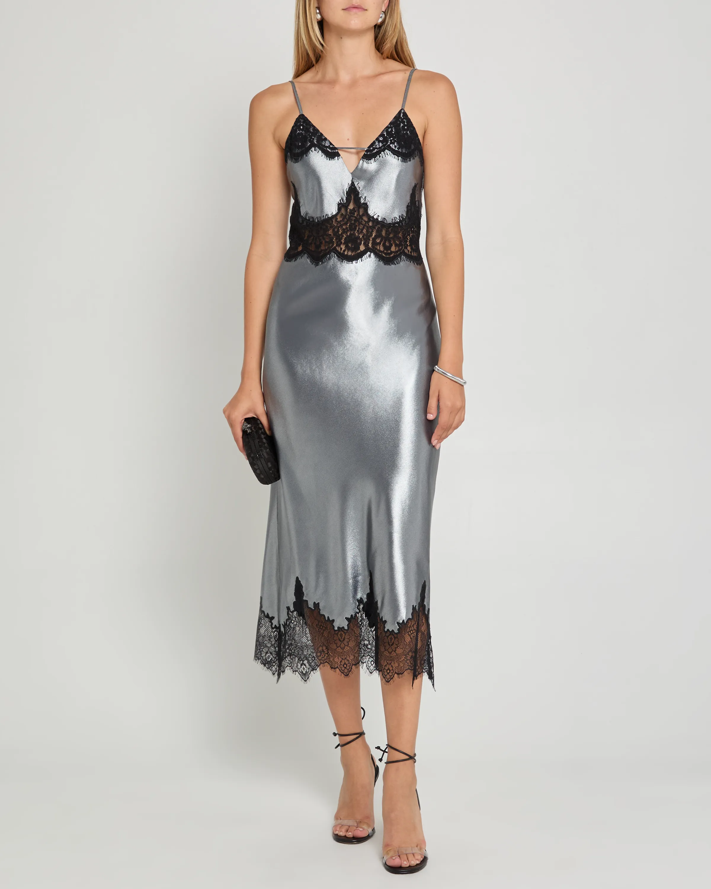 Elvira-Inspired Gothic Evening Gown with Vintage Lace Details