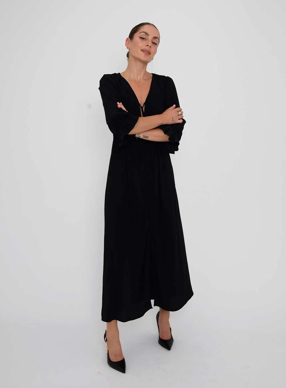 Evangeline Dress-Black