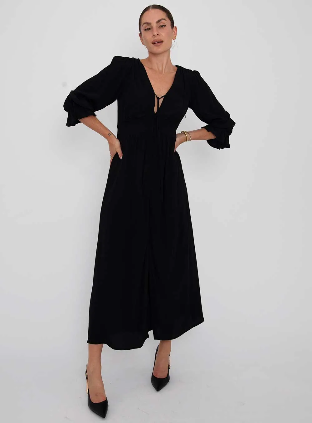 Evangeline Dress-Black