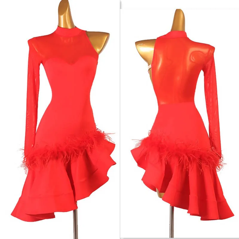 Fiesta Flame Red Latin Dress | LQ333