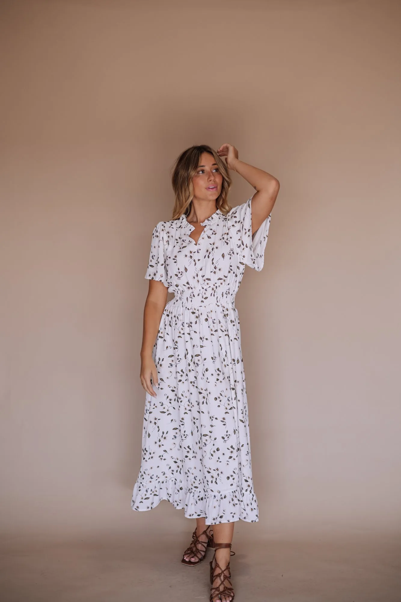 Gabby Maxi Dress in White - Coming Soon