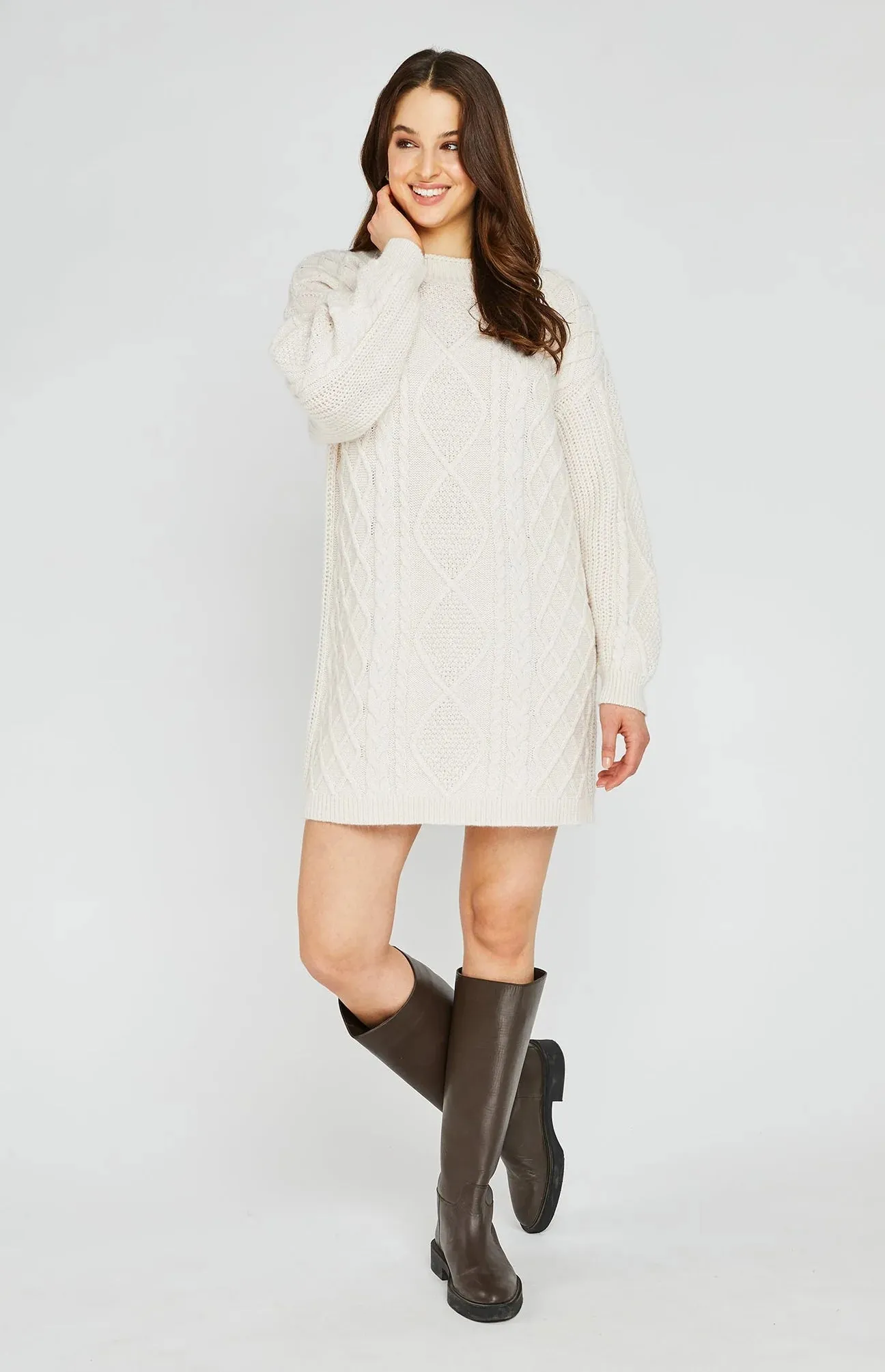 Cream Gentle Fawn Ingrid Sweater Dress with Optimal Title Length