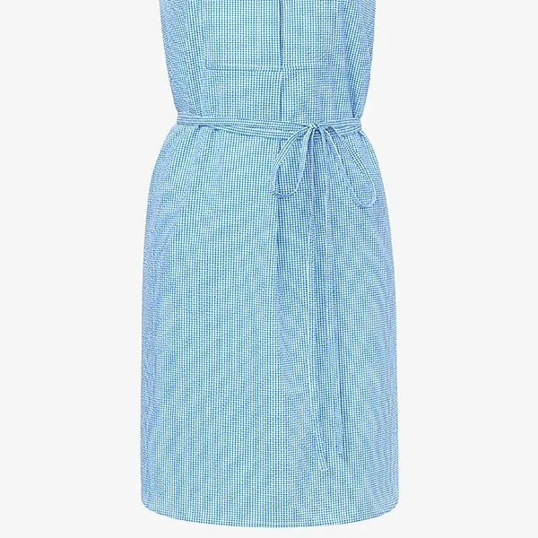 Gigi Dress - Gingham Seersucker :: Capri Blue / White