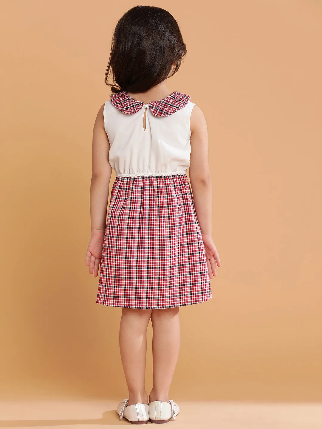 Girls Red & White Checkered Dress