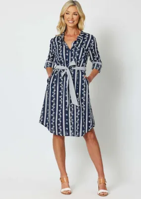 Harbour Dress - Navy/White