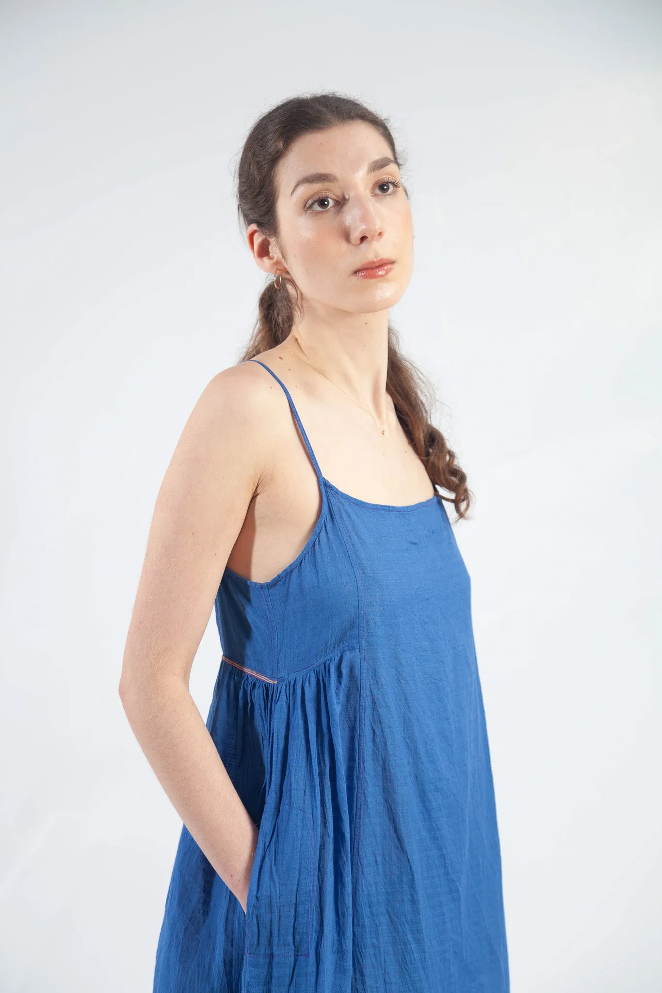 Injiri Jodhpur-123 Cobalt Cotton Slip Dress