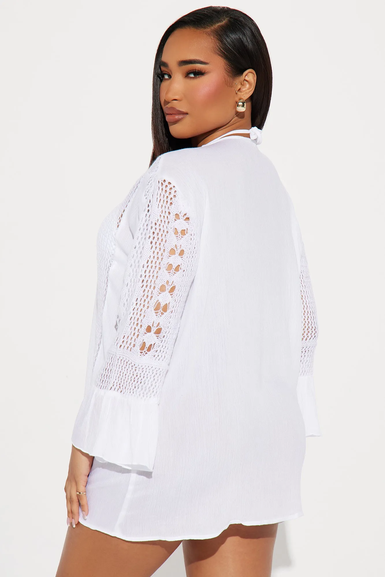 Island Sun Crochet Cover Up Dress - White