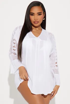 Island Sun Crochet Cover Up Dress - White