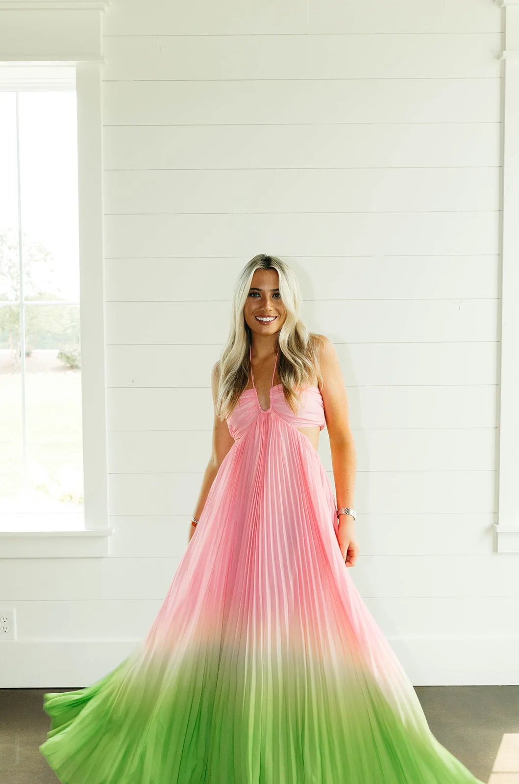 Kennedy Maxi Dress - Pink/Lime