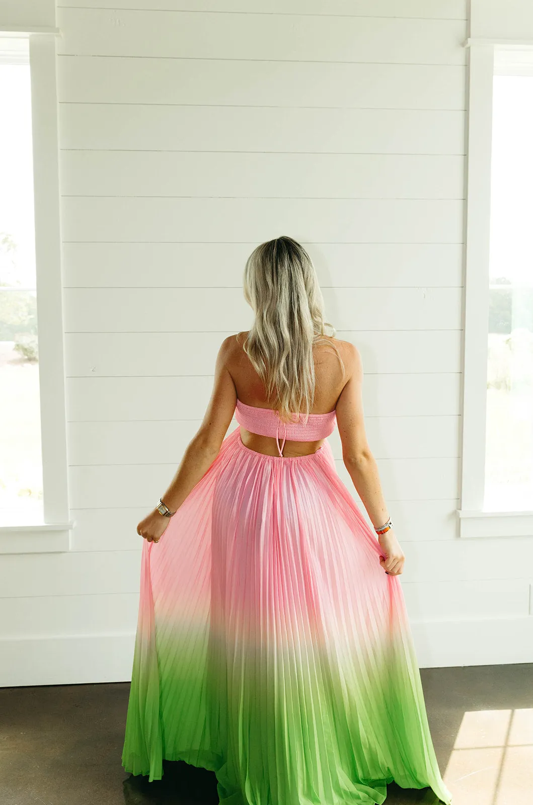 Kennedy Maxi Dress - Pink/Lime