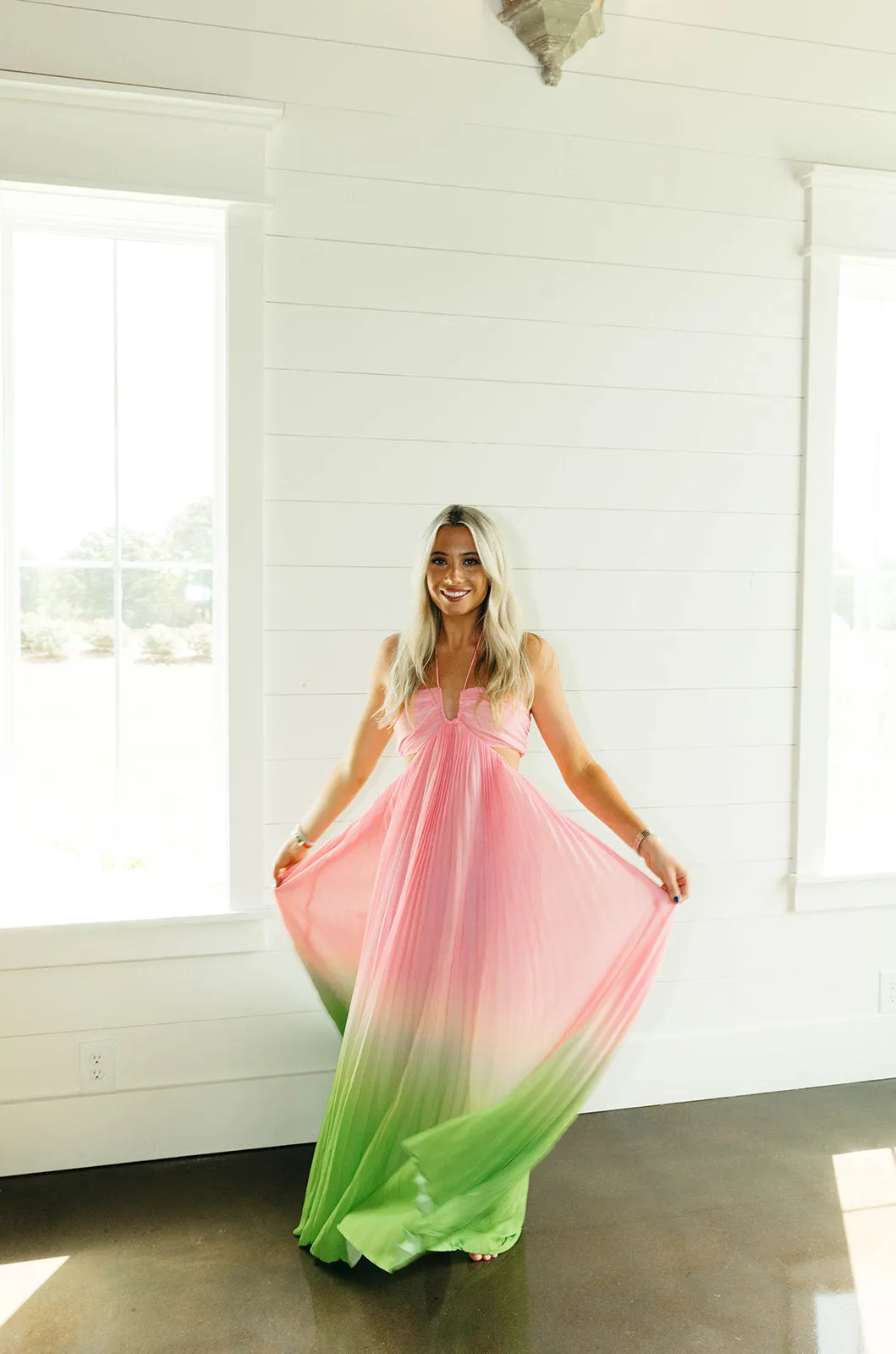 Kennedy Maxi Dress - Pink/Lime