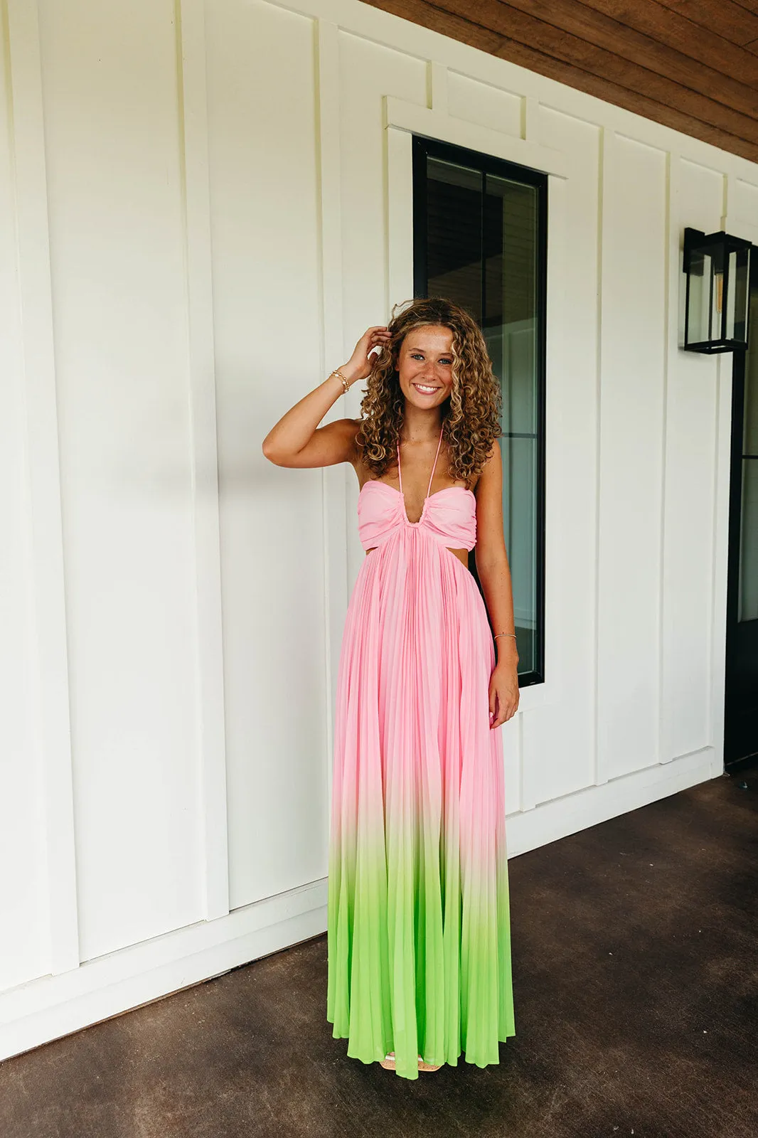 Kennedy Maxi Dress - Pink/Lime