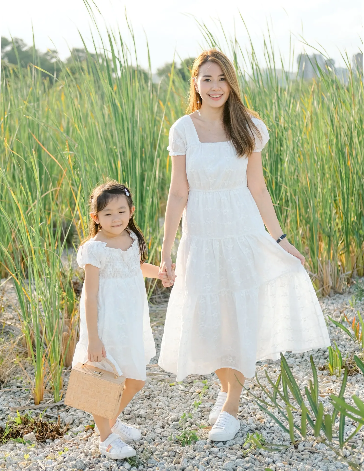 *KIDS* Mikaela Dress in White Embroidery