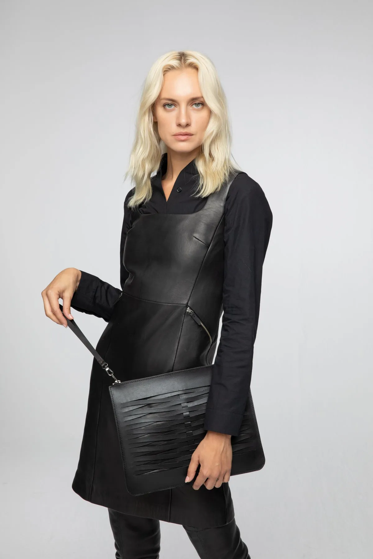 Macia - Black Leather Dress