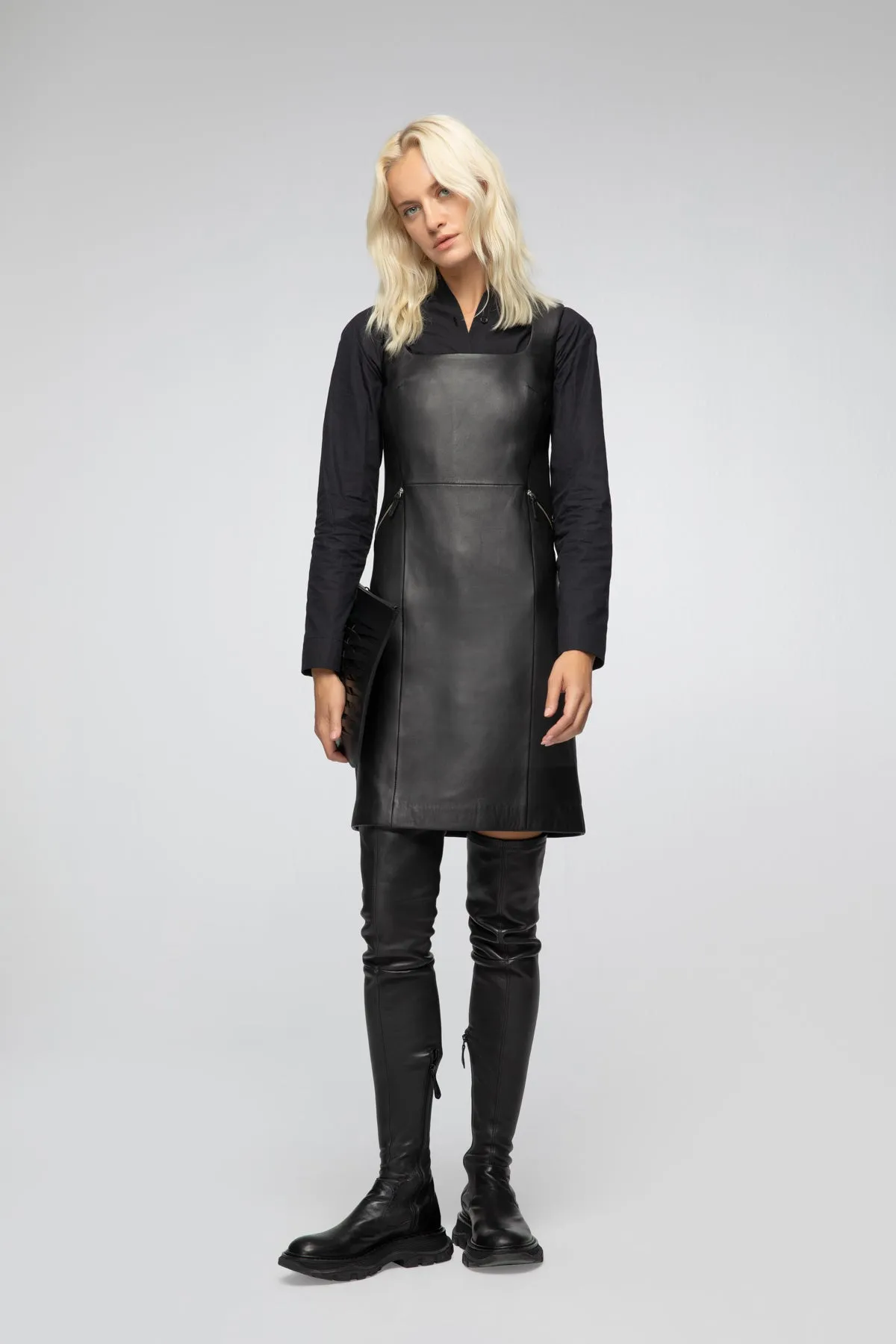 Macia - Black Leather Dress