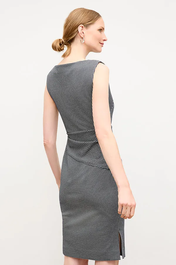 Maisie Dress - Stretch Houndstooth :: Black/White