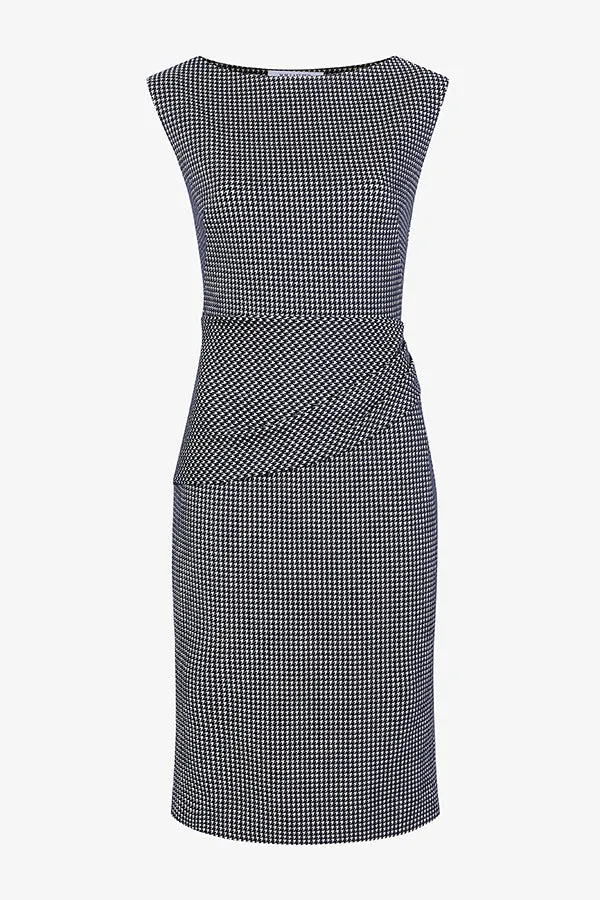 Maisie Dress - Stretch Houndstooth :: Black/White