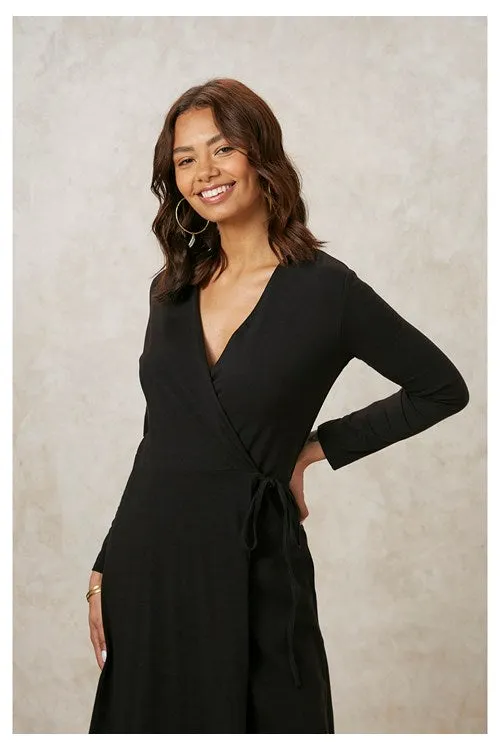 Mathilde Wrap Dress in Black