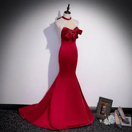 Mermaid Red Long Prom Dresses SH168