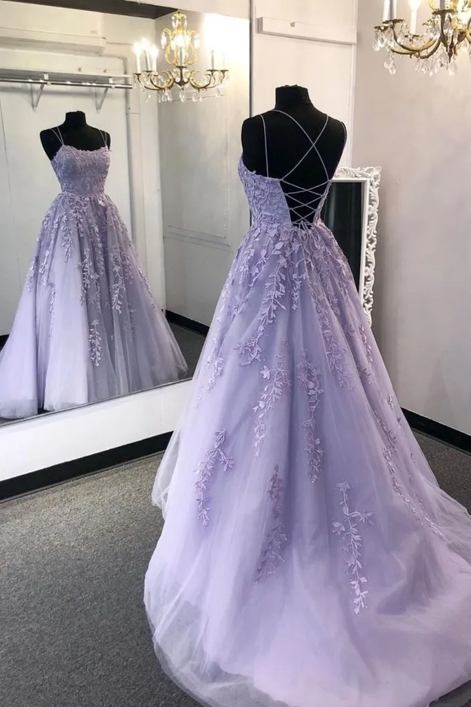 modest lilac long prom gowns, chic lace prom dresses, formal evening dresses for teens  cg6801