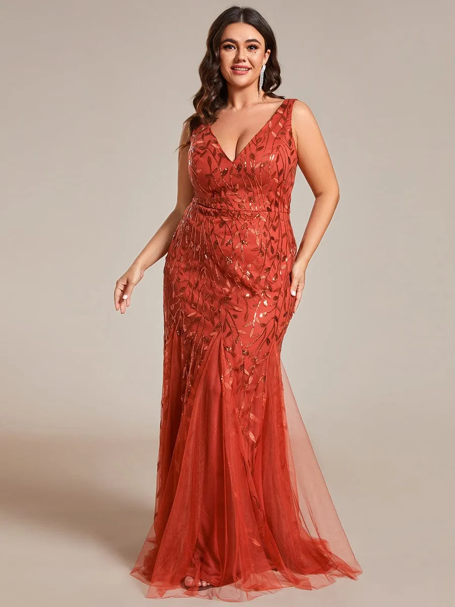 Plus Size Maxi Sequin Formal Dresses & Gowns