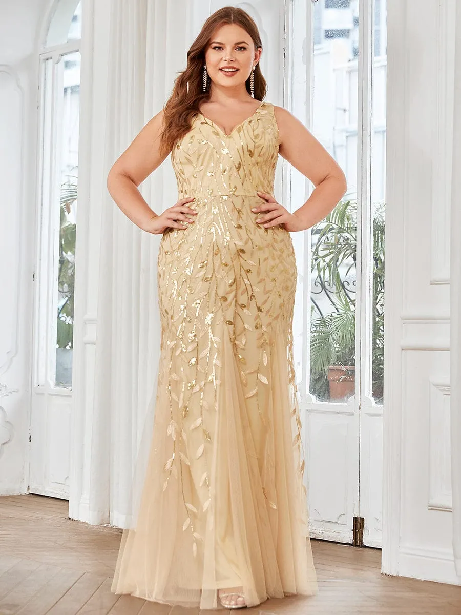 Plus Size Maxi Sequin Formal Dresses & Gowns