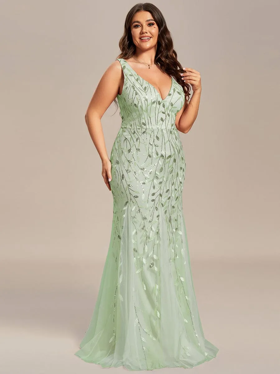 Plus Size Maxi Sequin Formal Dresses & Gowns