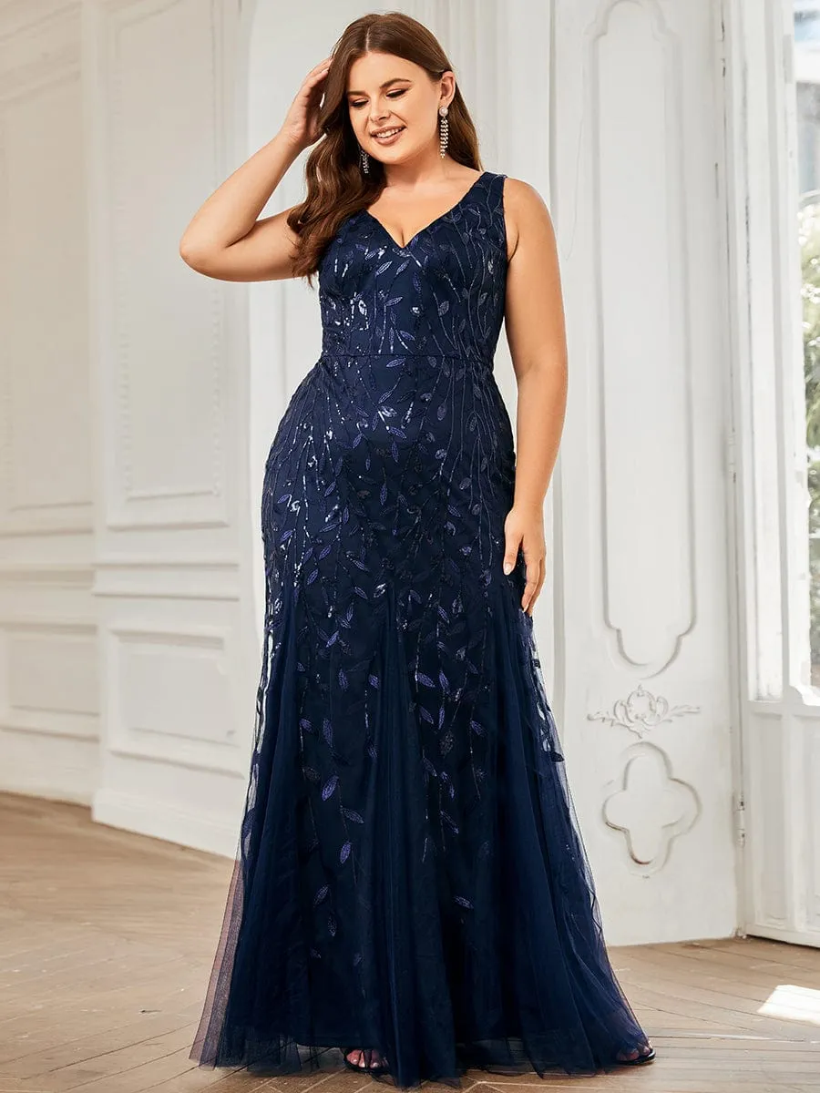 Plus Size Maxi Sequin Formal Dresses & Gowns