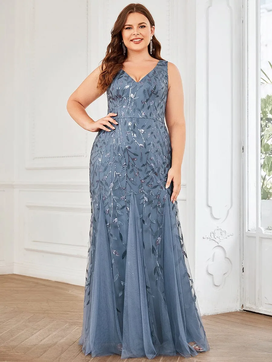 Plus Size Maxi Sequin Formal Dresses & Gowns