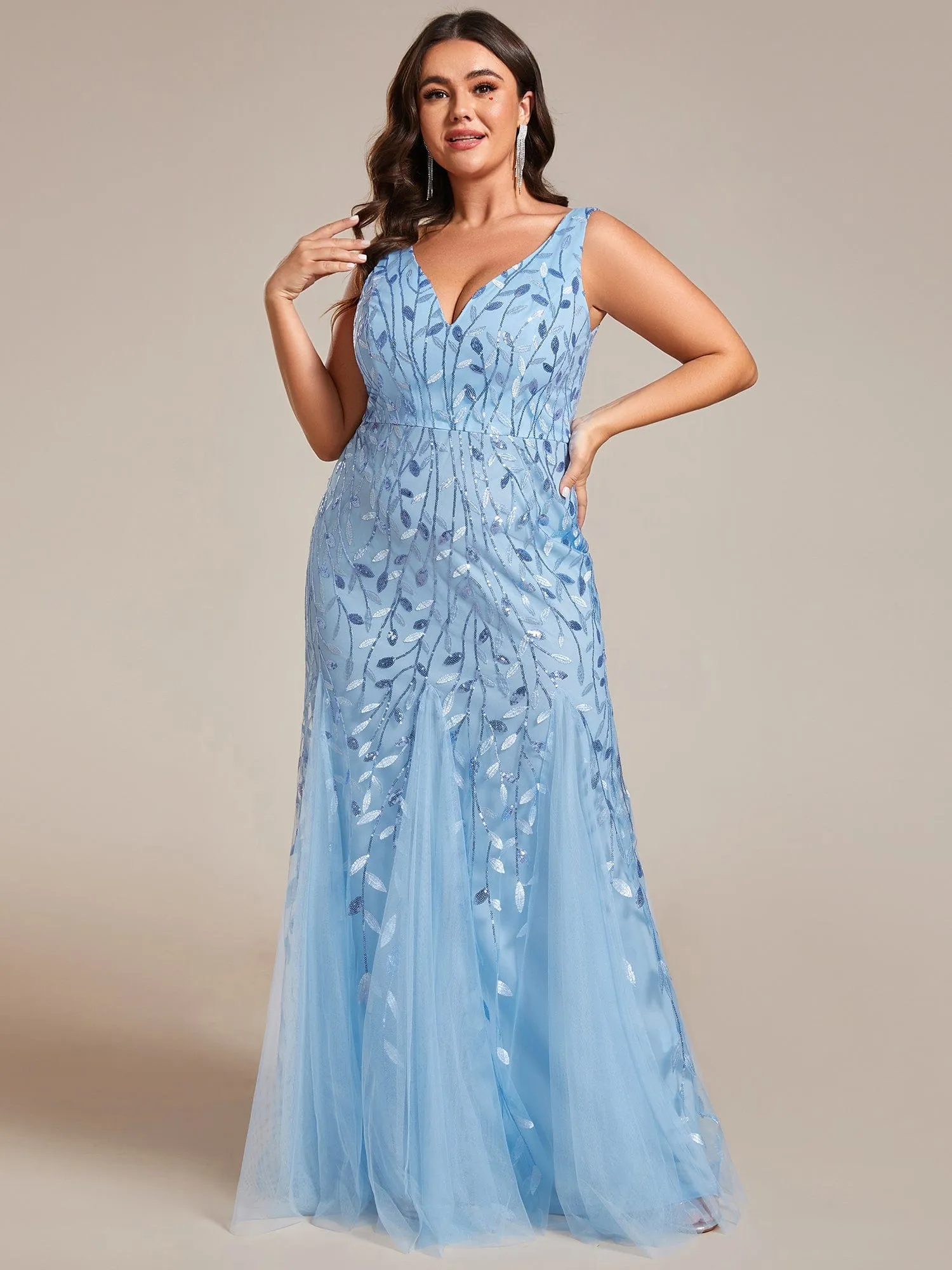 Plus Size Maxi Sequin Formal Dresses & Gowns